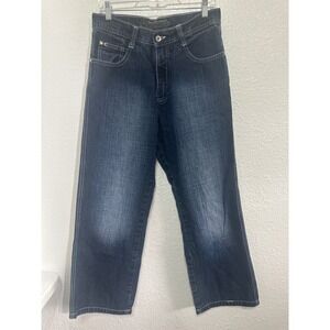 Southpole Mens Baggy Wide Leg Jeans Dark Wash Faded Y2K Streetwear Size 30